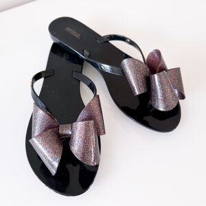 Melissa Harmonic Bow III Light Black Flip Flop - Size 8 US